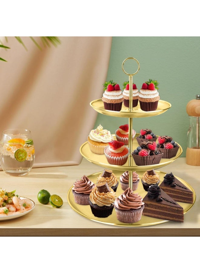 Arabest 3 Tier Gold  Stand,  Dessert Display Rack, Removable Trays, Durable Tiered Cake Display, for Weddings, Parties, Birthdays, Festivals, and Special Events - Image 2